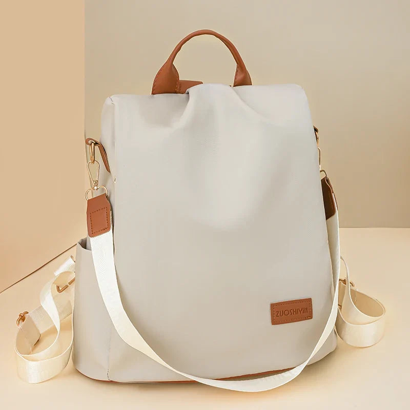 Sac féminin blanc en nylon à double porté