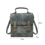 Sac féminin bleu façon cartable raffiné