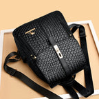 Sac féminin élégant en simili noir à porter main et dos
