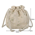 Sac féminin en forme de bourse à fleurs brodées