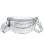 Sac féminin format banane métallisé