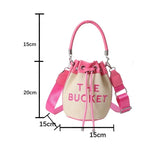 Sac féminin seau vintage en paille