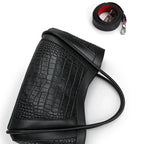 Sac féminin spacieux en cuir noir grand format