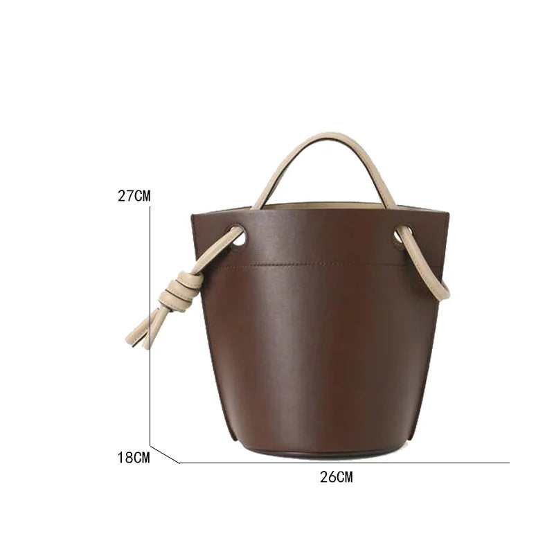 Sac féminin versatile en forme de seau luxueux