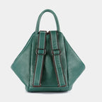 Sac féminin vert transformable pour main et dos