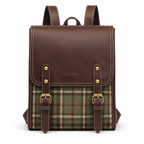 Sac femme à carreaux d’allure rétro façon cartable