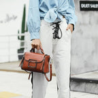 Sac femme à main avec bandoulière marron vintage