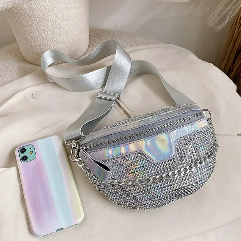 Sac femme à paillettes de type banane
