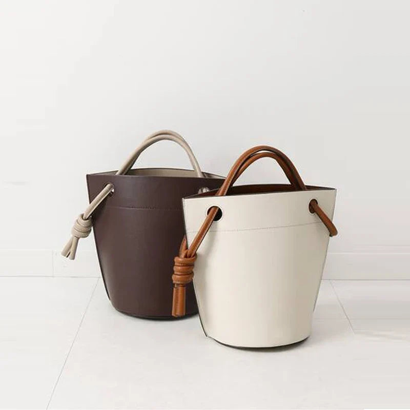 Sac femme au style seau, polyvalent et luxueux