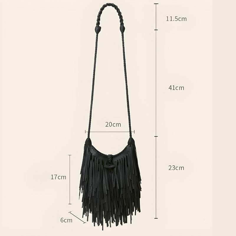 Sac femme avec bandoulière et franges
