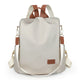 White Nylon Convertible Backpack Handbag For Women