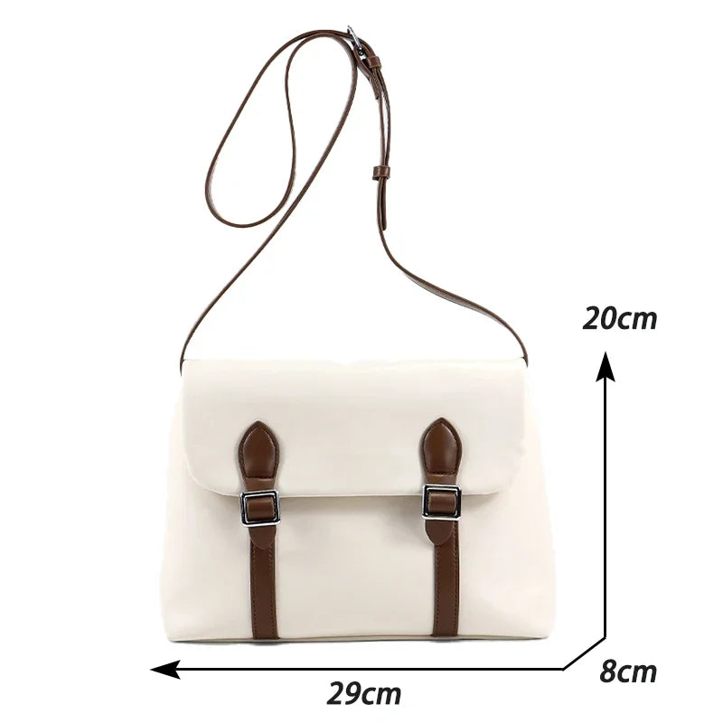 Sac femme blanc façon cartable rétro