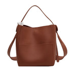 Sac femme brun en forme de seau