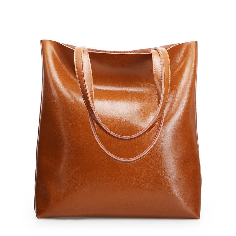Sac femme en cuir façon tote bag cabas