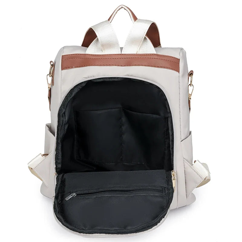 Sac femme en nylon blanc pour main et dos