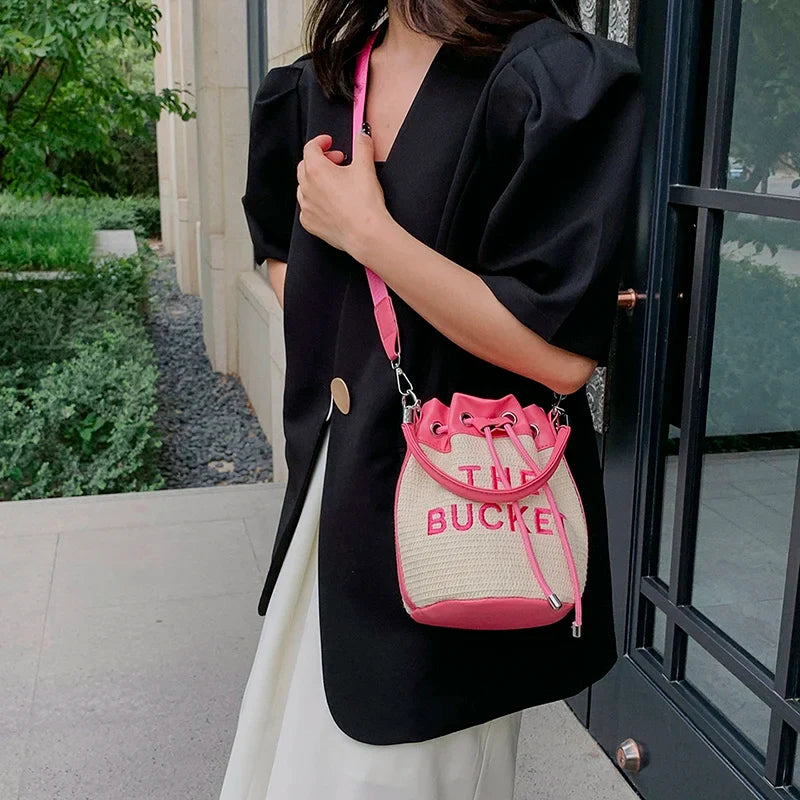 Sac femme en paille de style vintage