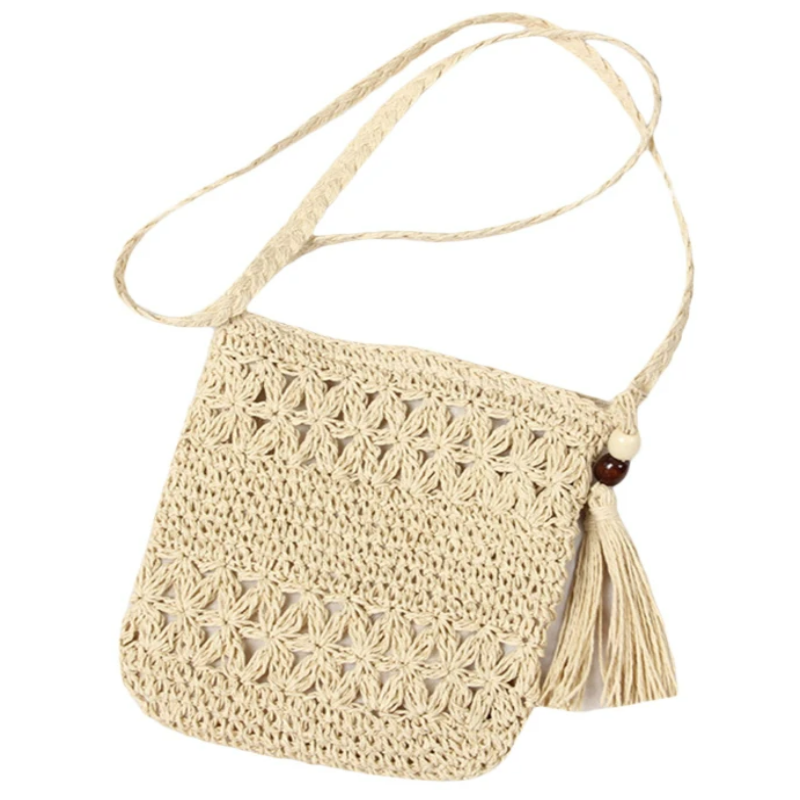 Sac femme façon pochette en paille