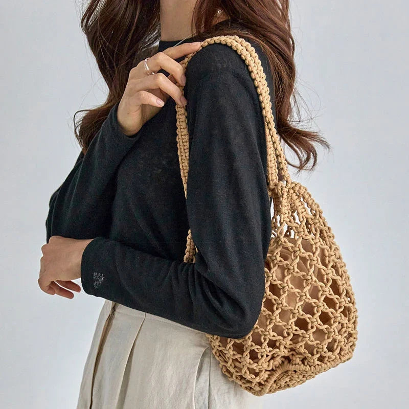 Sac femme forme seau style filet