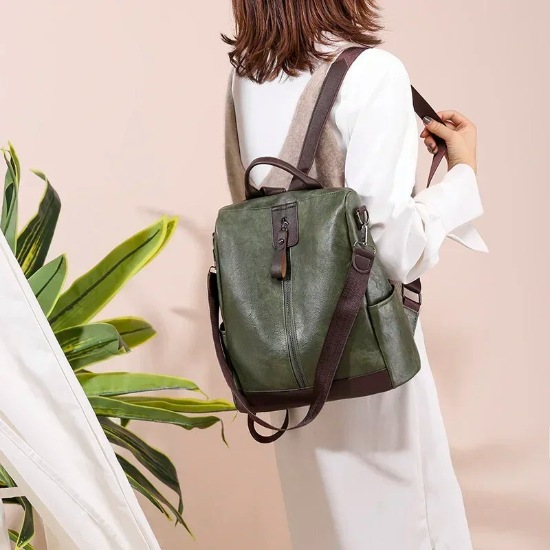 Sac femme kaki élégant à main et à dos