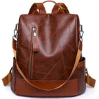 Sac femme marron chic à main et à dos