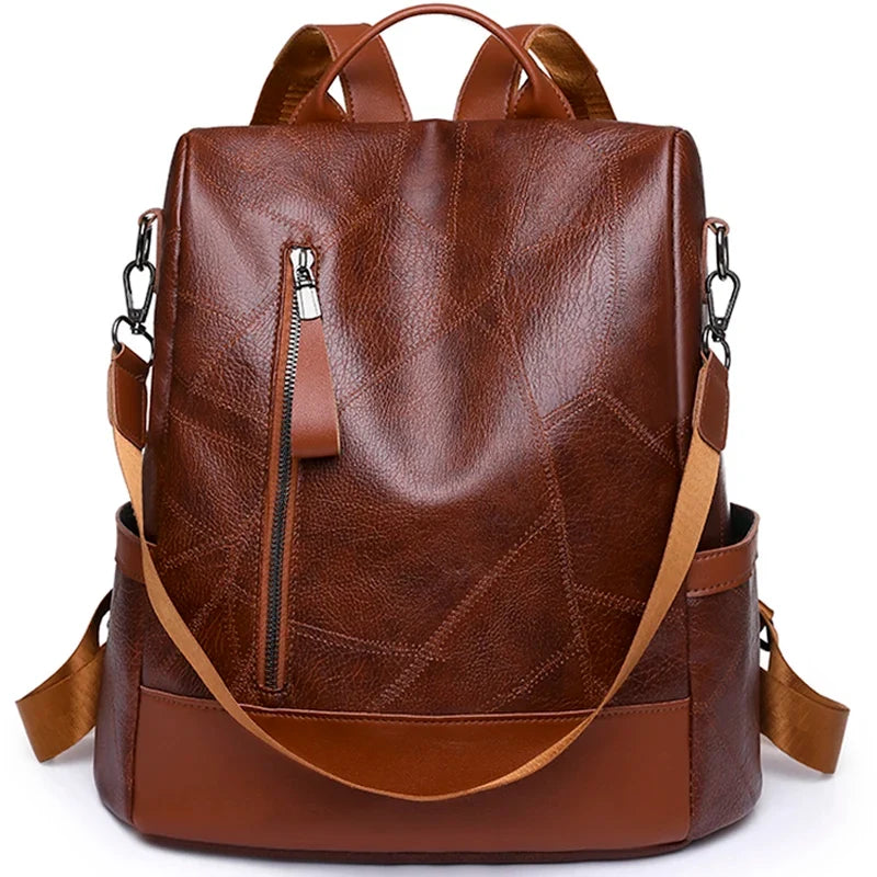Sac femme marron chic à main et à dos