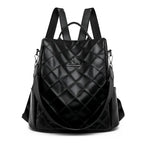 Sac femme matelassé à main et à dos en simili noir