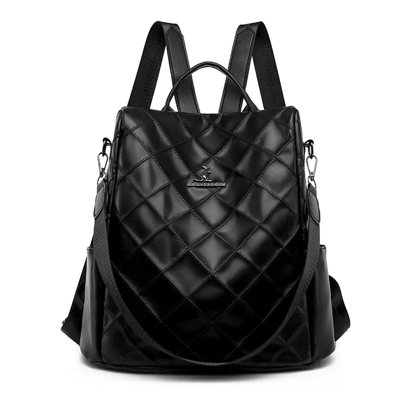 Sac femme matelassé à main et à dos en simili noir