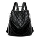 Bolso Mochila Acolchado De Piel Sintética Negro Para Mujer