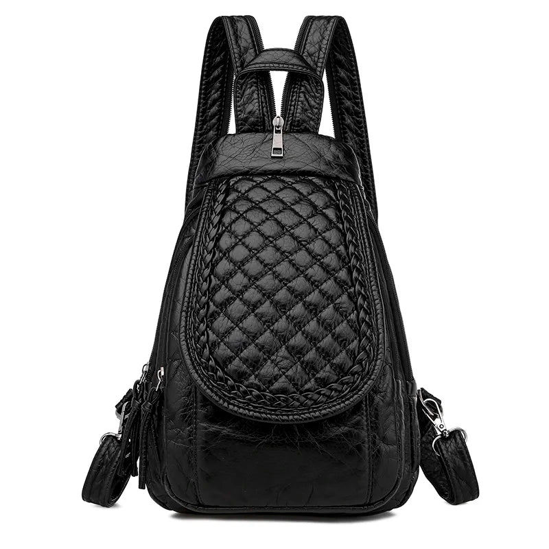 Sac femme noir compact à main et à dos