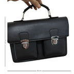 Sac femme noir de type cartable mallette