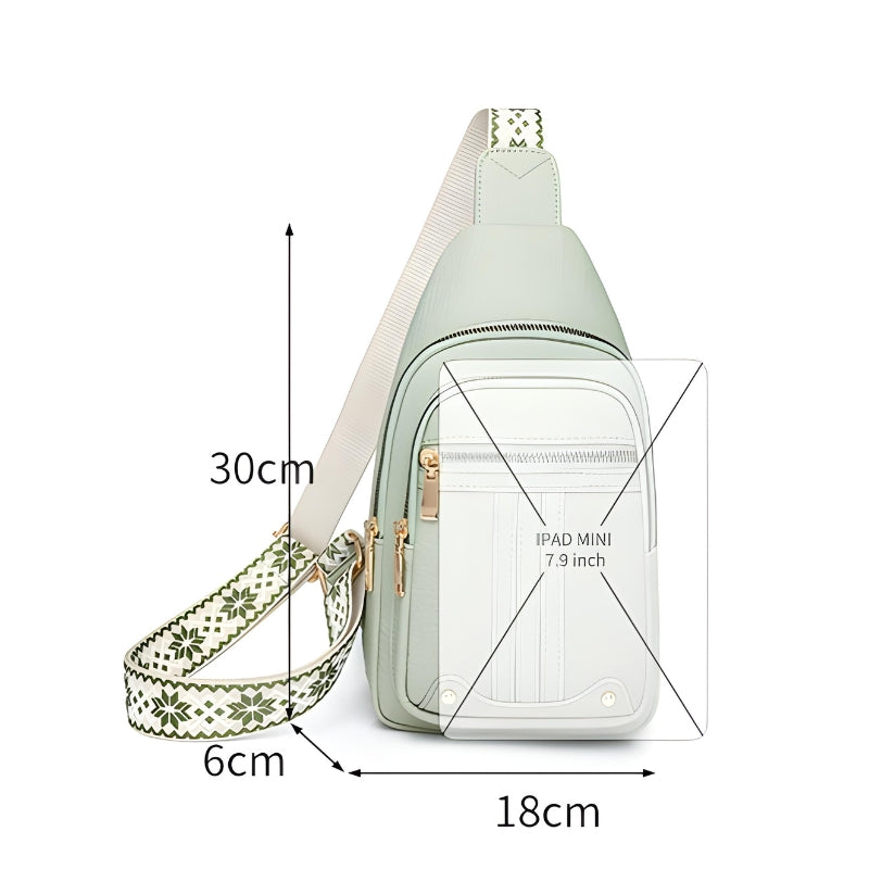 Sac femme porté en bandoulière sur la poitrine