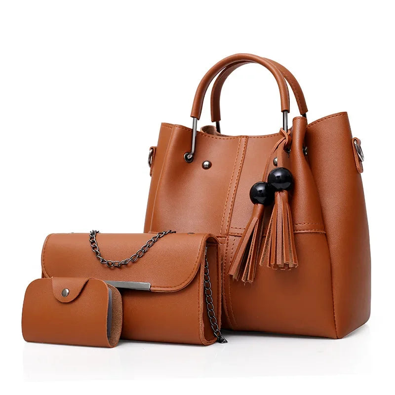Sac femme porté main en trois pièces