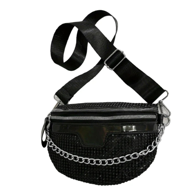 Sac femme scintillant au format banane