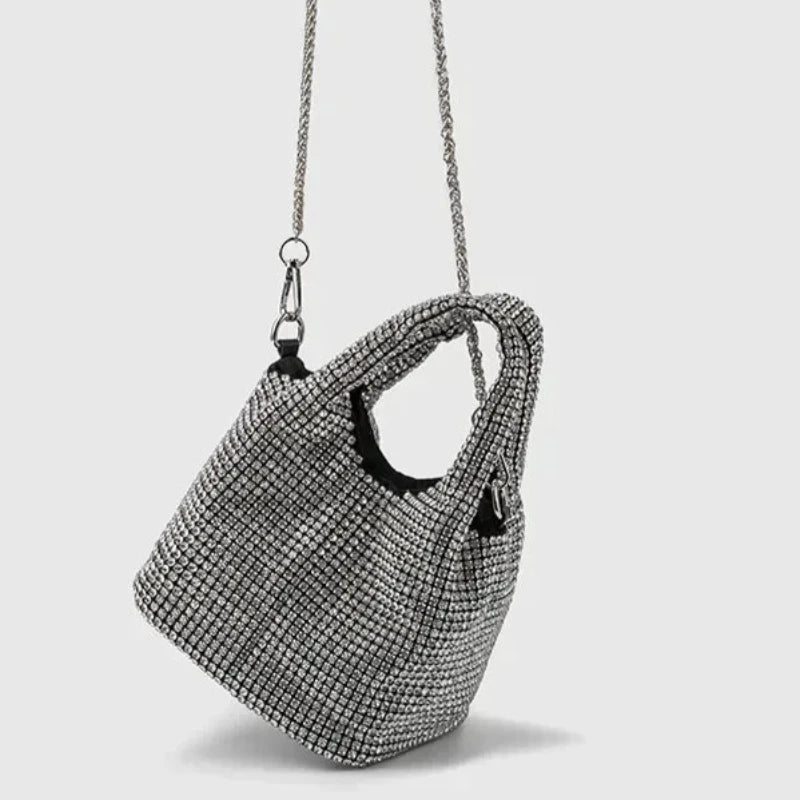 Sac femme seau avec strass brillants