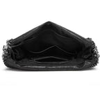 Sac femme souple de couleur noire à bandoulière