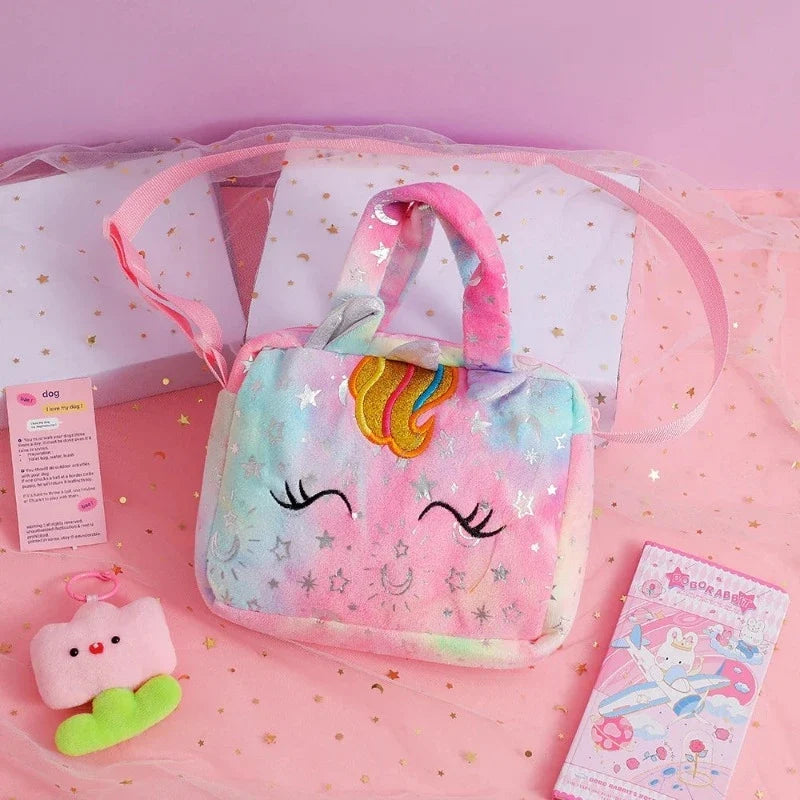 Sac fille en peluche en forme de licorne