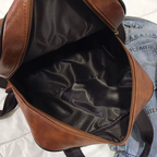 Sac format cartable pour femme marron et multipoches
