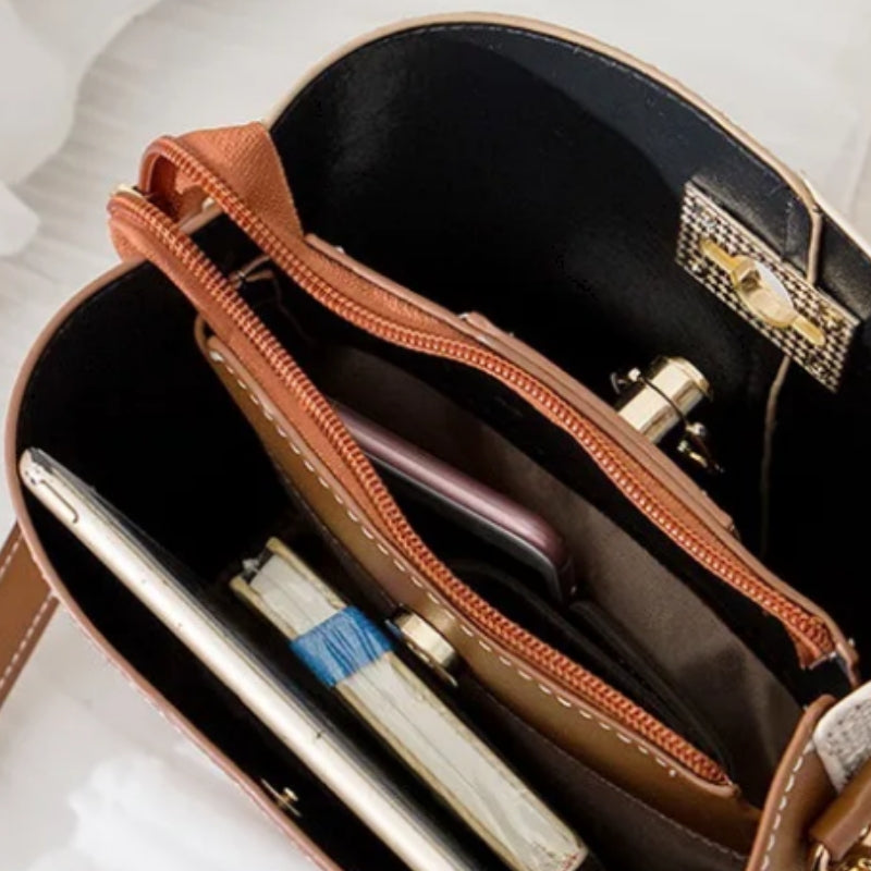 Sac format seau en deux matières