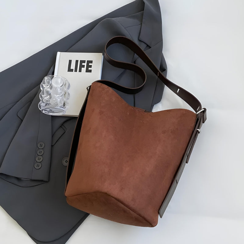 Sac forme seau avec bandoulière pour femme