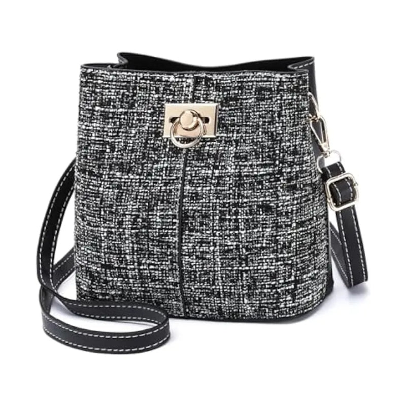 Sac forme seau combinant deux matières