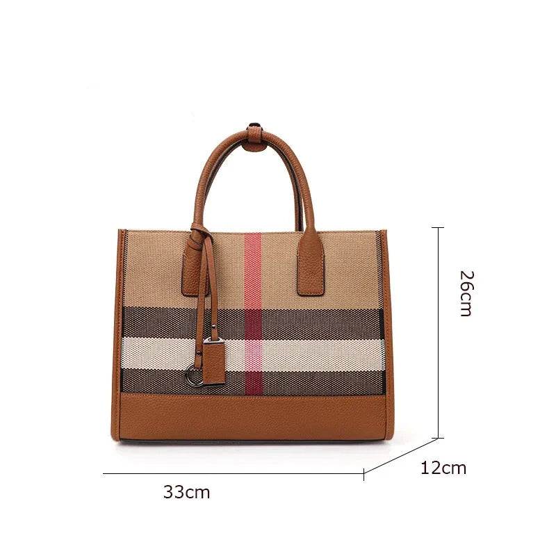 Sac fourre-tout en tissu et simili au style élégant