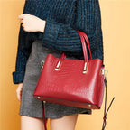 Sac glamour à bandoulière, cuir effet crocodile