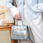 Sac haut de gamme à design crocodile abstrait