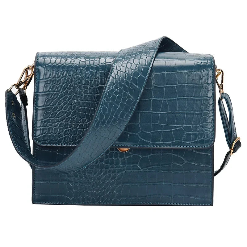 Sac imitation croco porté en bandoulière