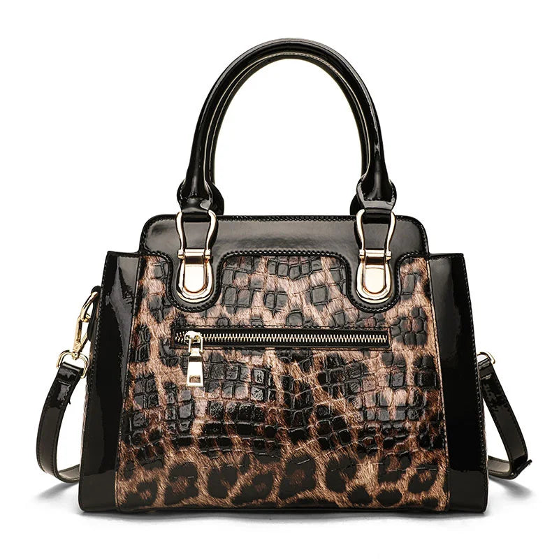 Sac léopard avec texture façon crocodile