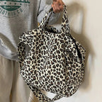 Sac léopard blanc à grande contenance