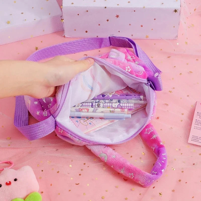 Sac licorne pelucheux pour fille