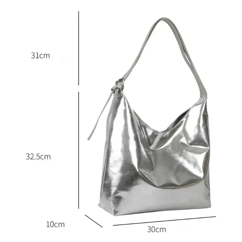 Sac luxueux argenté et éclatant