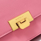 Sac luxueux pour femme en cuir rose porté main