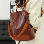 Sac marron chic pour femme, à main et à dos